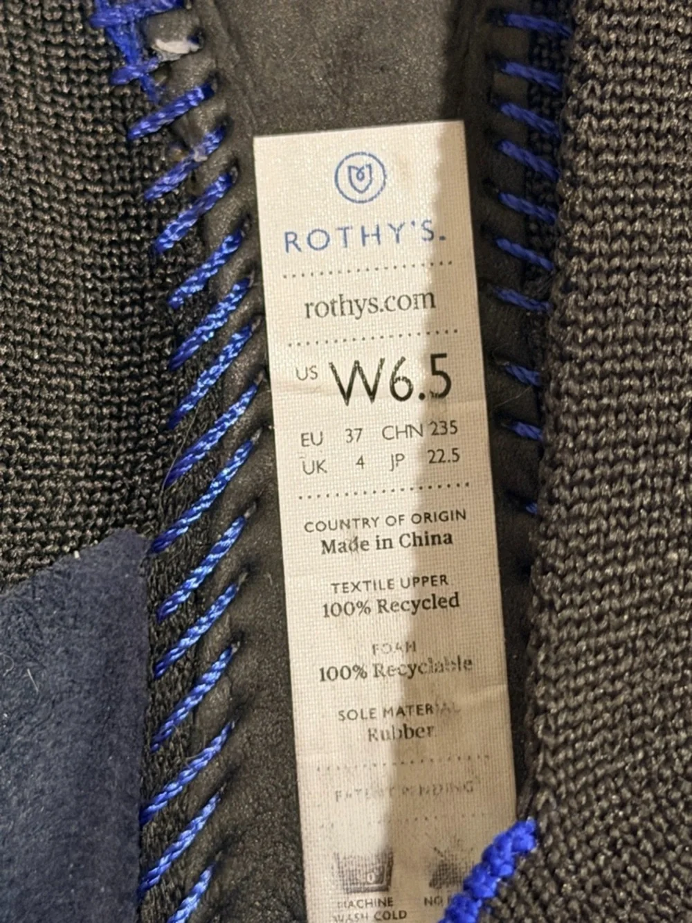 Authentic Rothy's The Point Flats Pointed Toe Flat Shoes black Women's Sz 6.5US - Picture 11 of 12